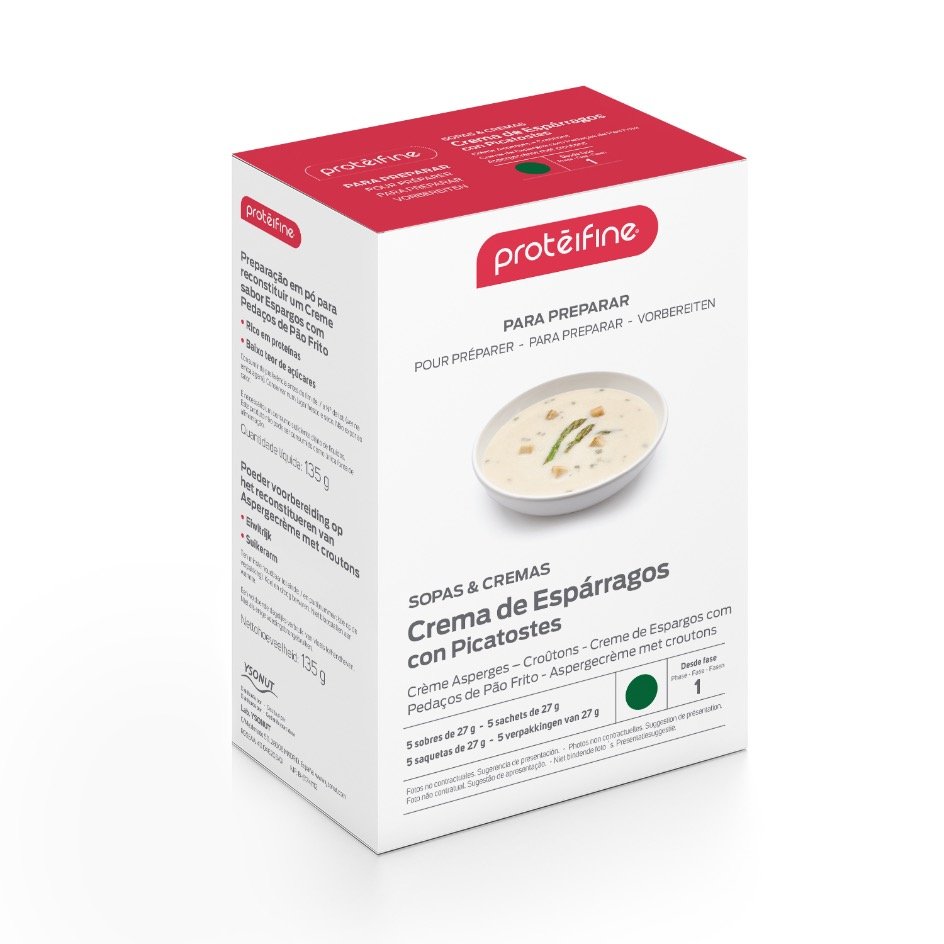 Crema sabor Espárragos con Picatostes Caja de 5 sobres de 27 g